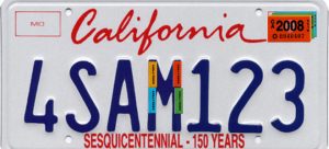 california license plate sticker colors by year